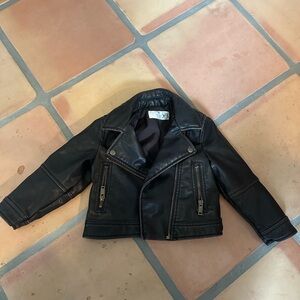 Kids chocolate  brown Leather Jacket